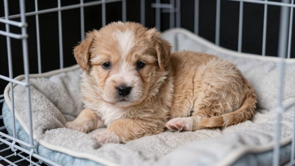 Why does my puppy cry in the crate at night?