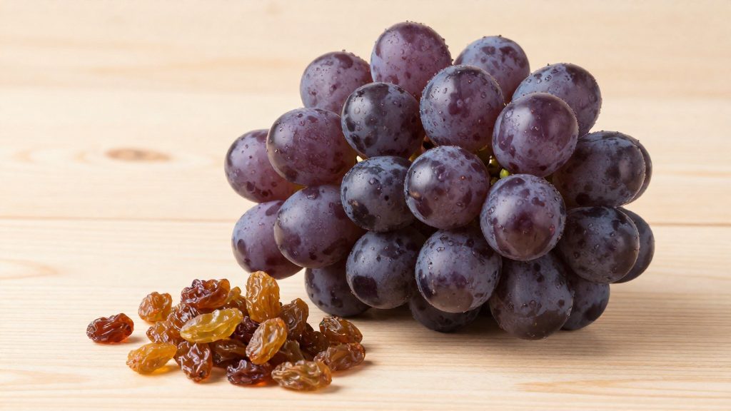 Grapes, raisins, onions and garlic