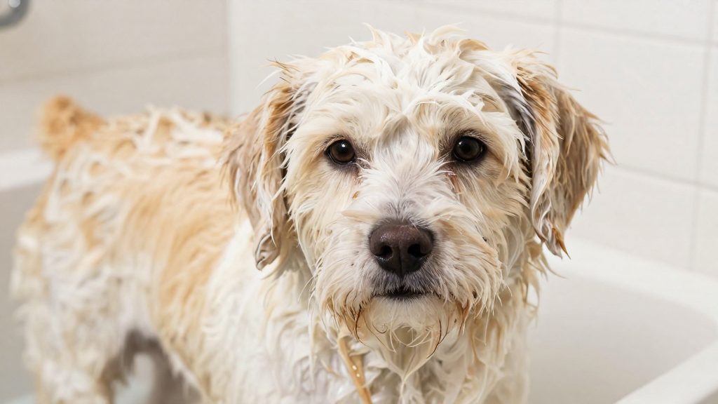 How often should you bathe a double-coated dog?