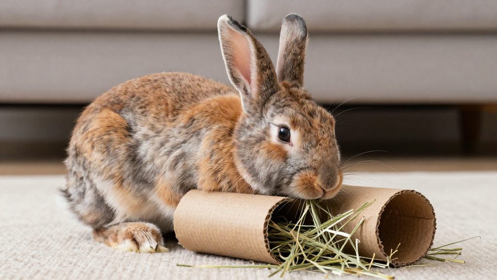 Why do pet rabbits need indoor enrichment?