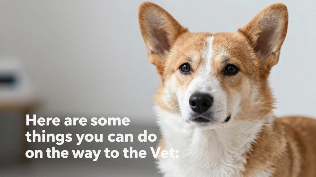 What can I do on the way to the vet?